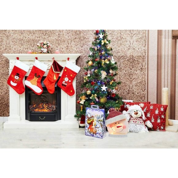 Christmas Snowman Electric Light Glass Lamp with Santa Claus Hat Holiday Décor - Picture 5 of 11